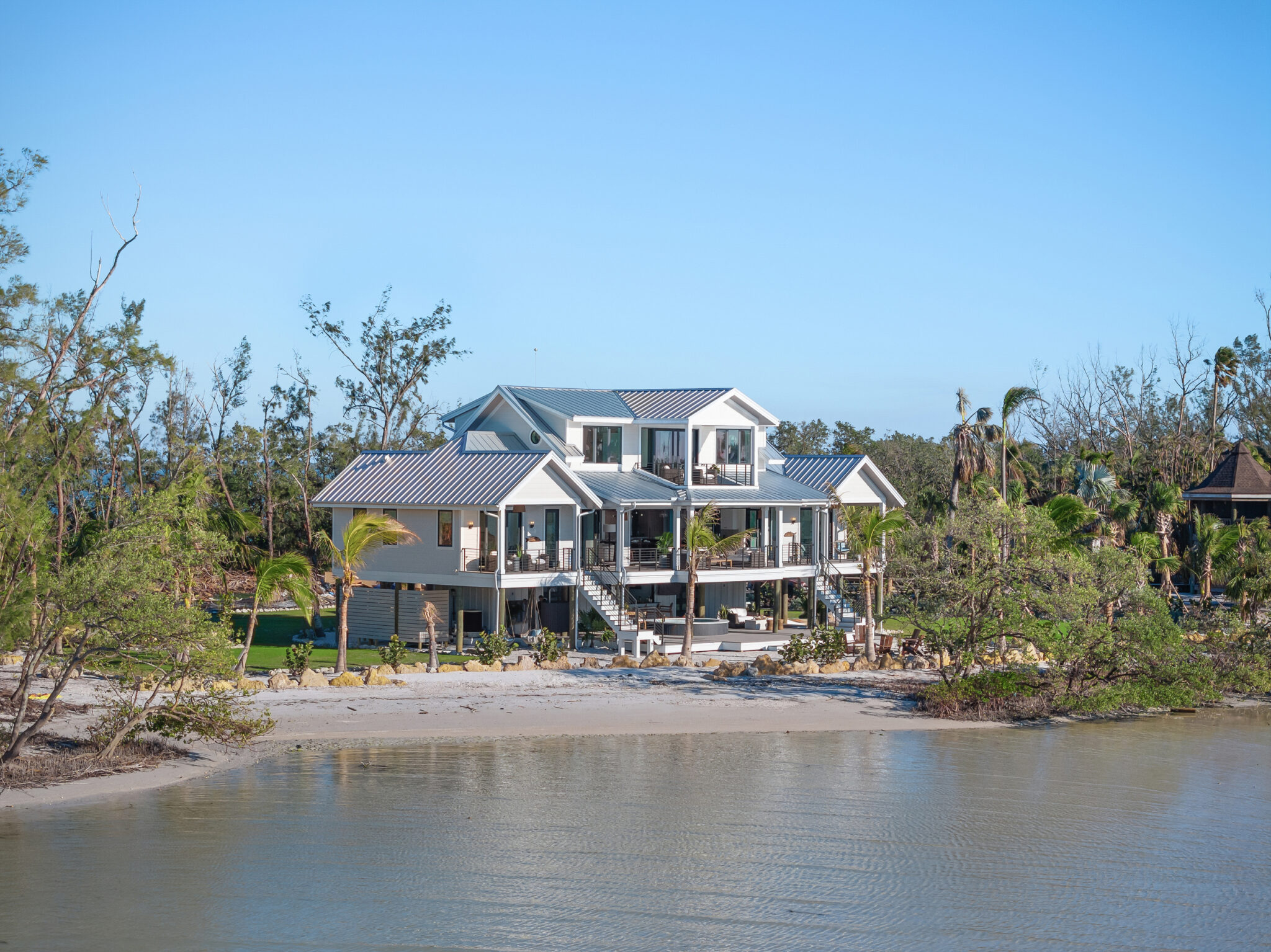 Jewfish Key Residence from the beach and bay