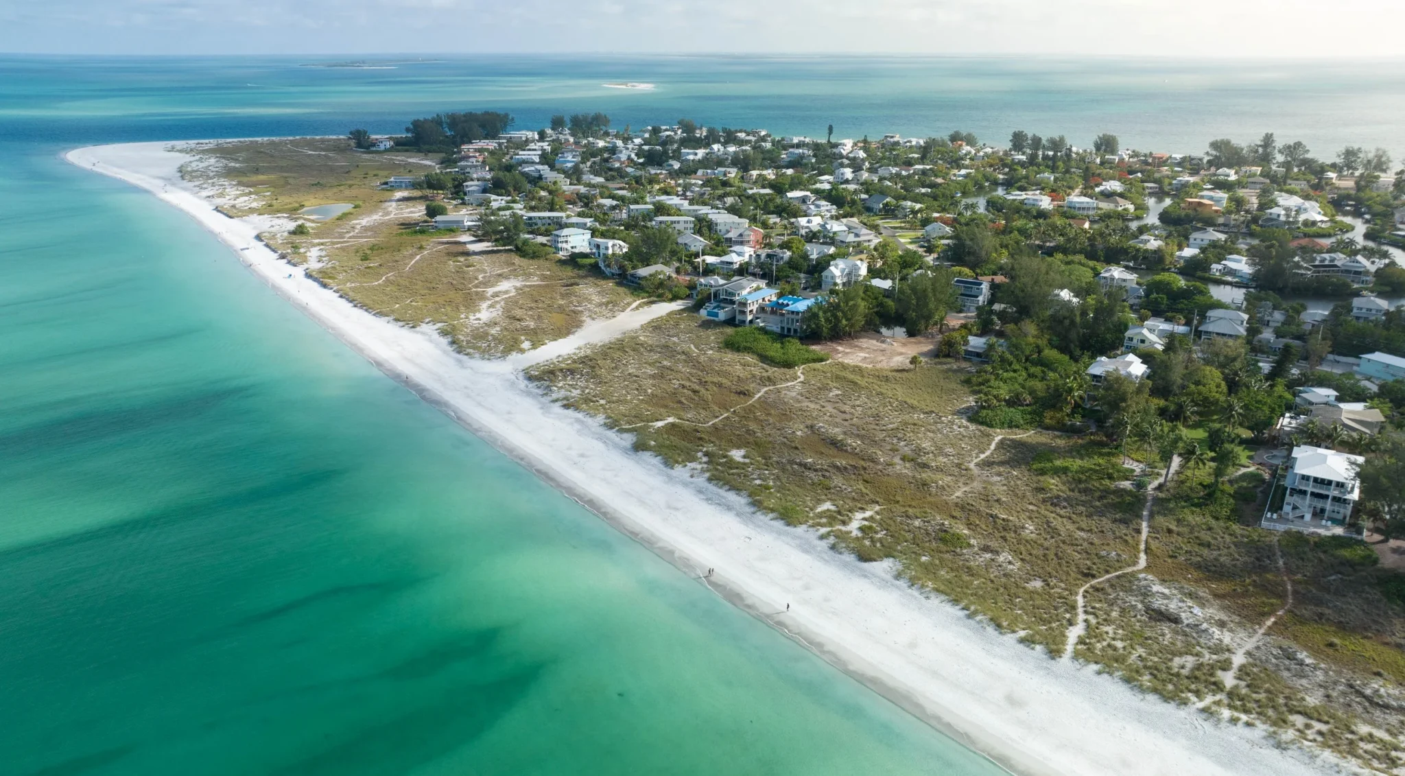 Aerial progress photo of the Anna Maria Beachfront residence