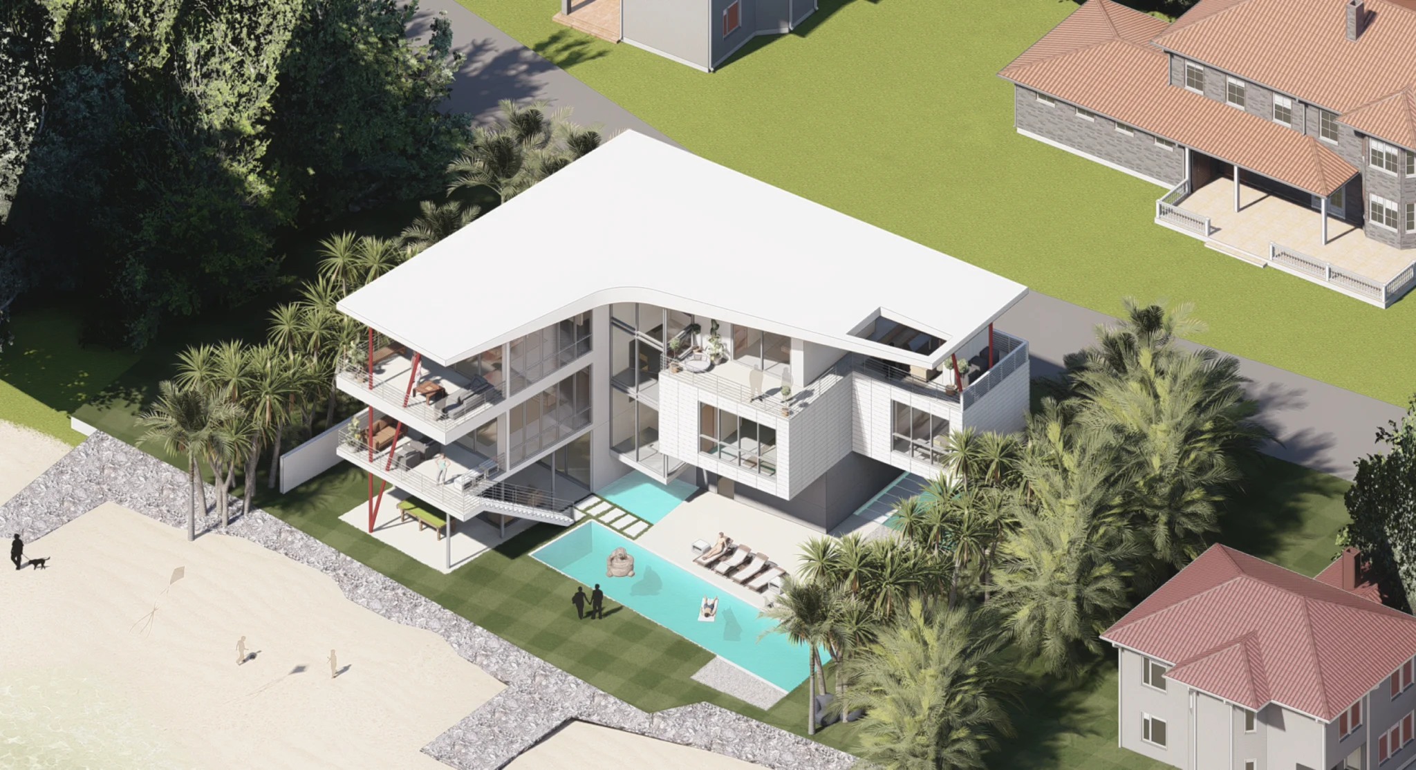 Architectural rendering of the Anna Maria Modern residence