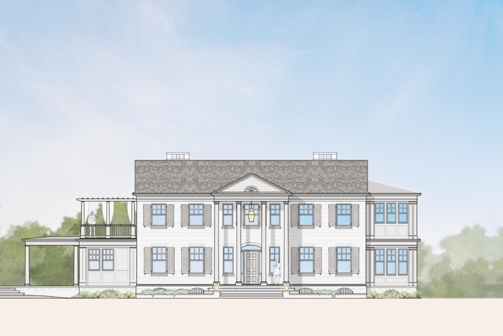 Proposed front elevation of Earle Estate by Cooper Johnson Smith Peterson Architects