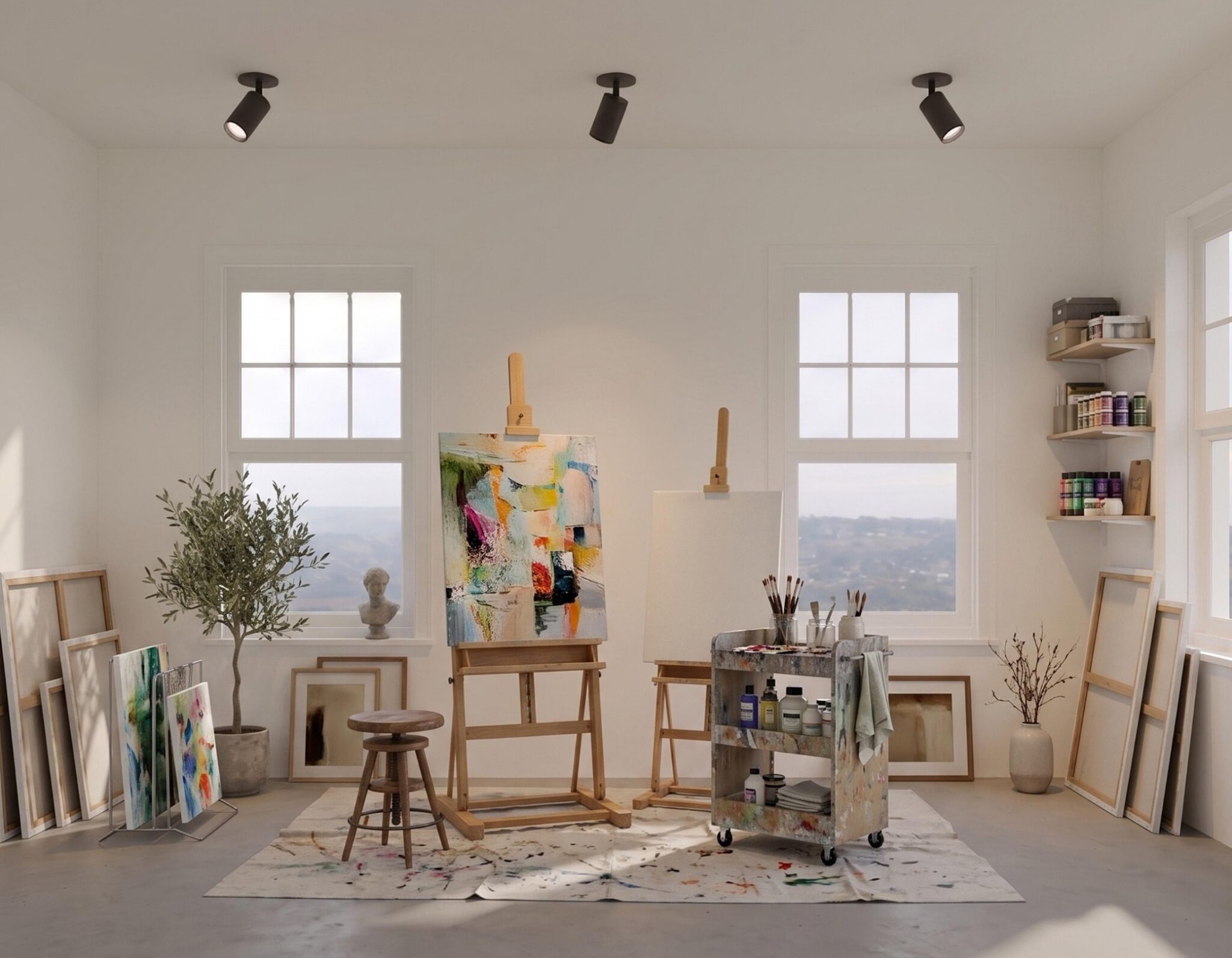 Concept rendering of the painting studio at Earle Estate, by Sagrada Studio