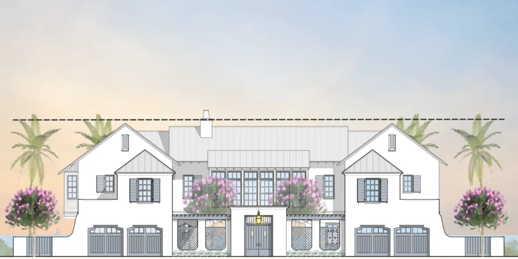 Front elevation rendering of the Key Royale Residence