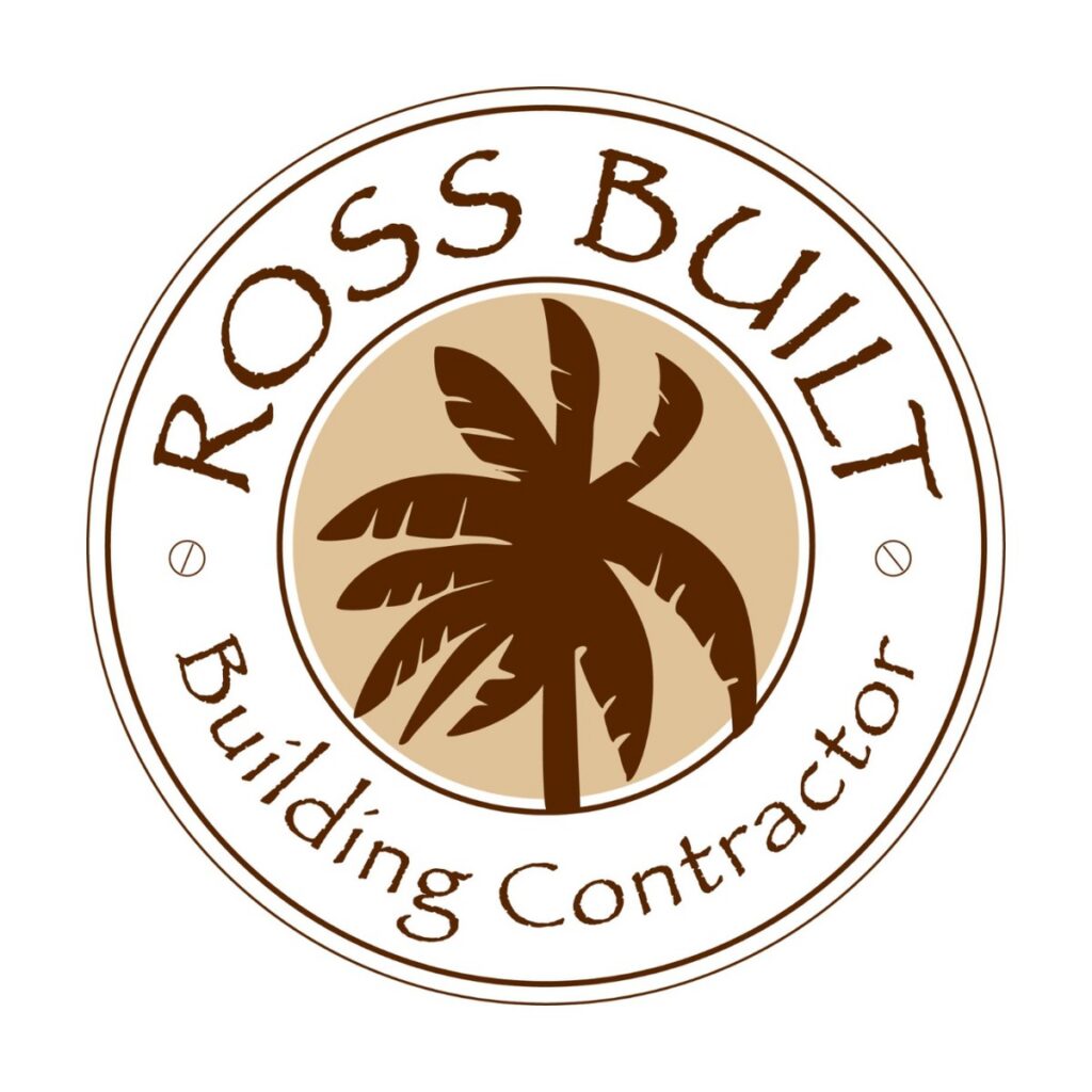 Ross Built Building Contractor logo in brown and tan, 2007