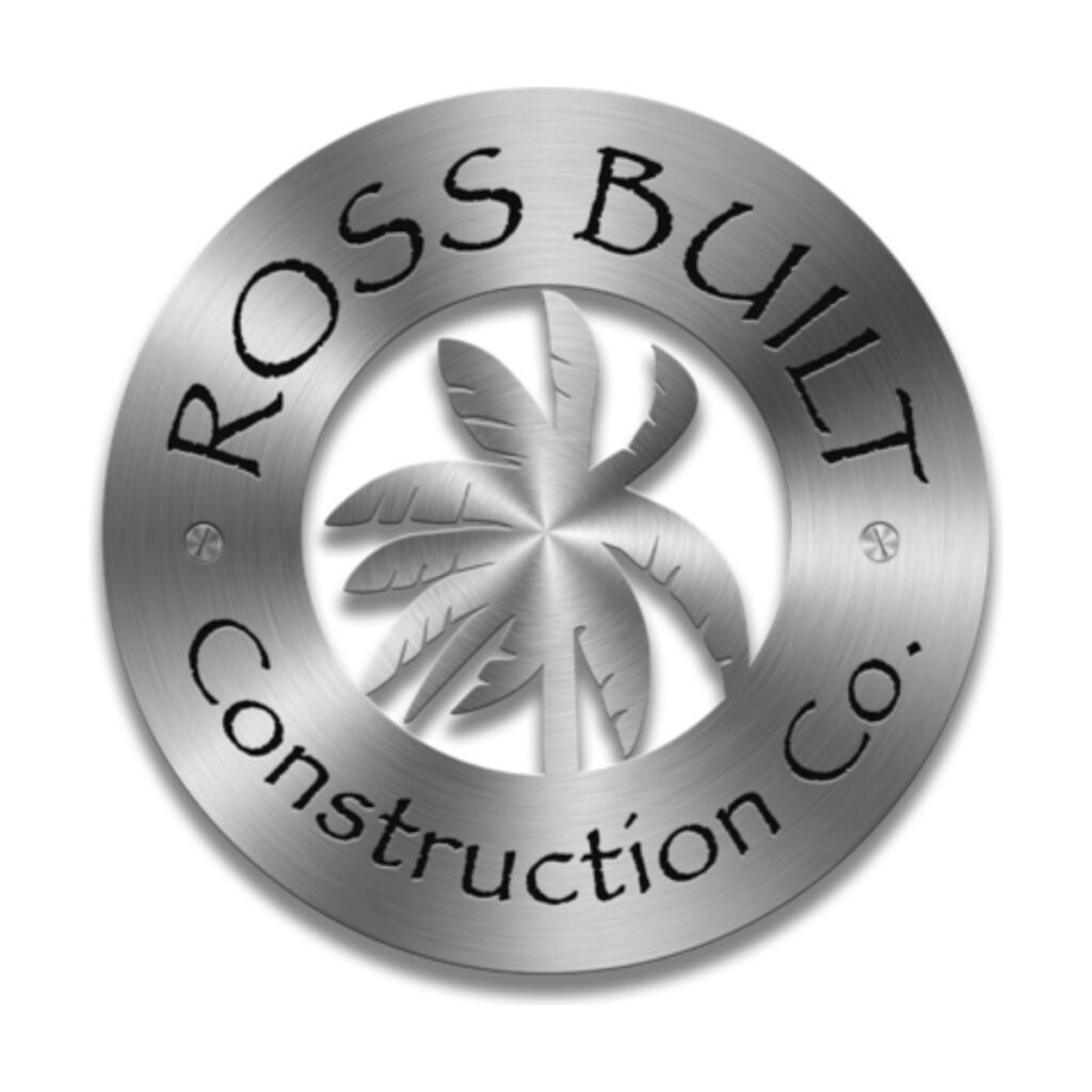 Ross Built Construction Co. logo in brushed steel, 2012