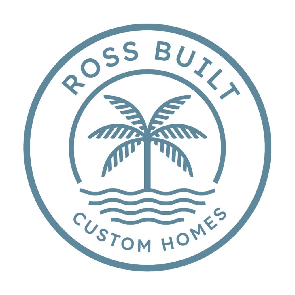 Ross Built Custom Homes circular seal in blue, 2022