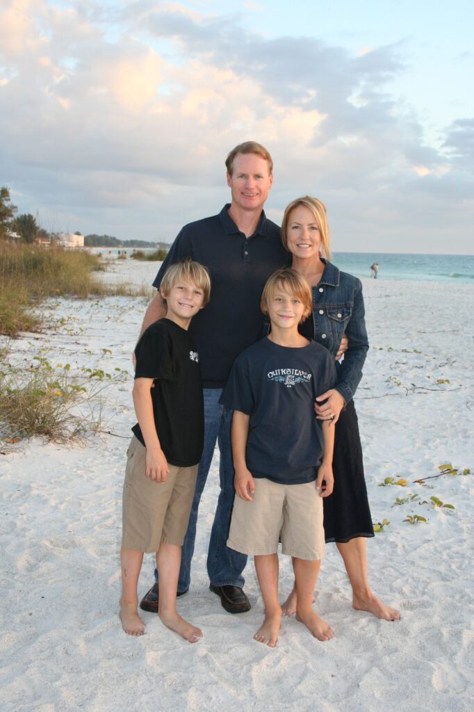The Ross family on the beach