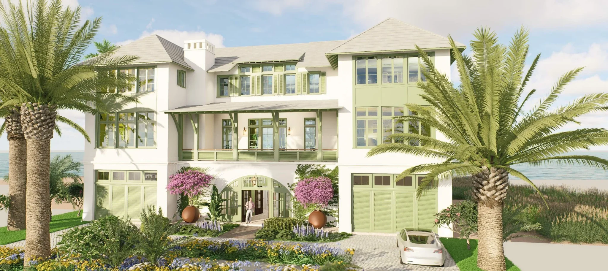 Architectural rendering of the Siesta Key Beachfront residence
